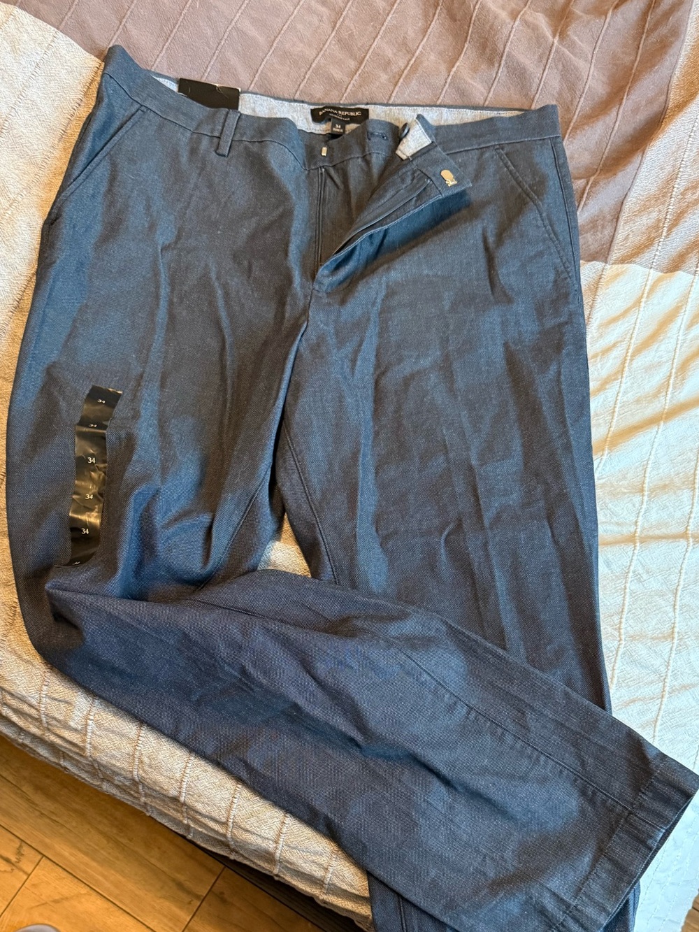 Banana Republic Men's Dark Blue Dress Pants - Slim Tailored